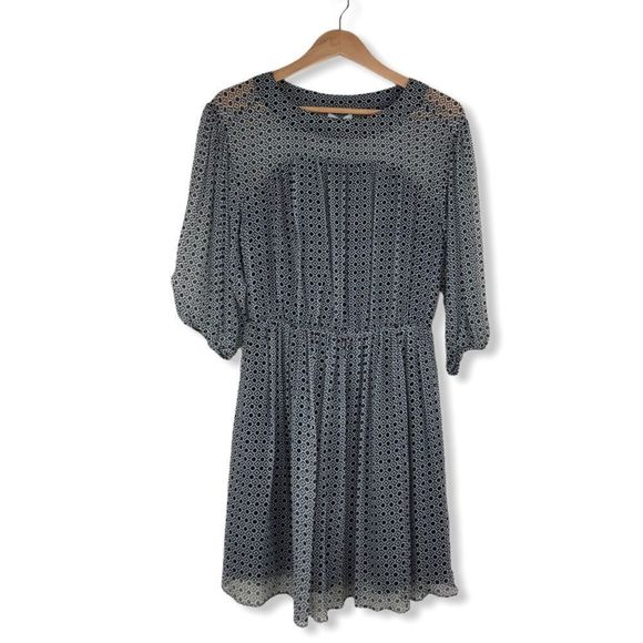 Joie Andora Silk 3/4 Sleeve Geo Print Mini Dress - Picture 4 of 16